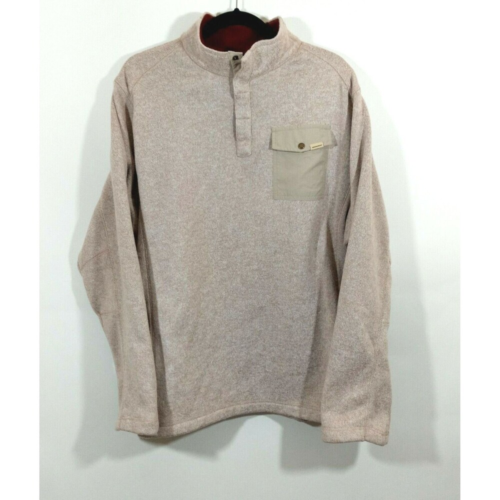 Men's WOOLRICH Beige Snap T Pullover Sweater Size XL - Picture 1 of 6